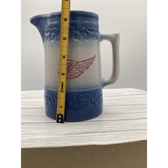 Red Wing Cherryband/ Cherry Band Stoneware Advertising Pitcher Prairie Wisconsin - Picture 6 of 9